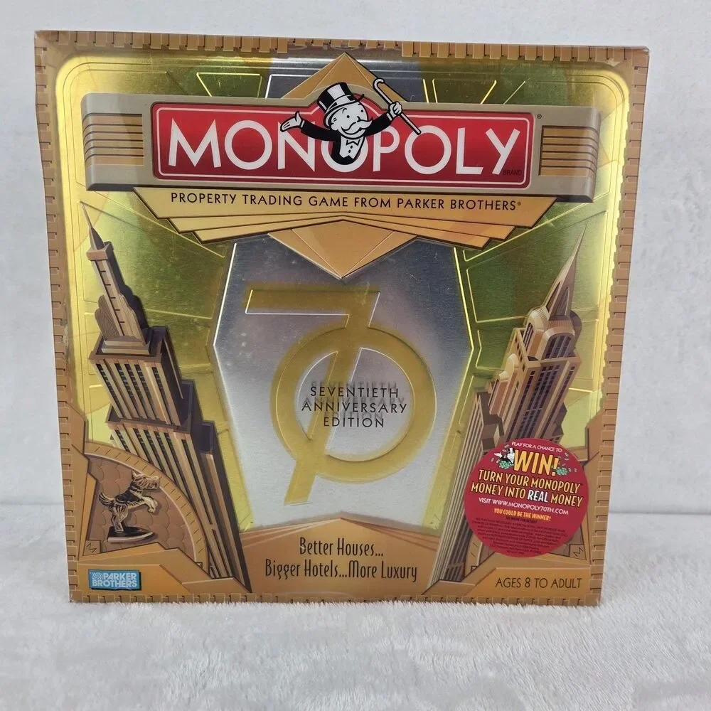 Monopoly 70th Anniversary Edition Tin Board Game 2005 Complete Parker Bros